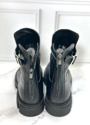 Женские ботинки черного цвета кожаные осенние зимние в наличии 42 43р5 фото