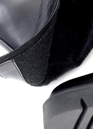 Женские черные ботинки кожаные на флисе демисезонные веснушки4 фото