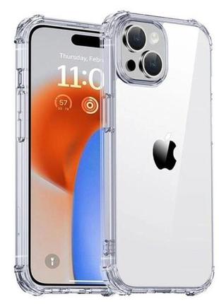 Чохол fiji proof для apple iphone 15 прозорий бампер з посиленими бортами transparent