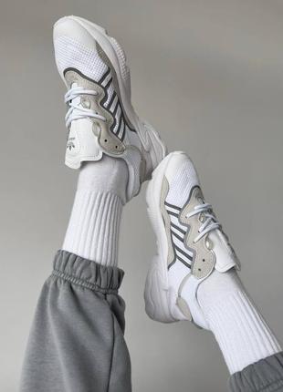 Кросівки жіночі adidas ozweego adiprene white адідас озвіго текстиль + замша хіт продаж6 фото