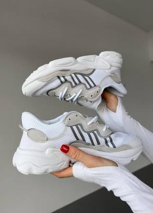 Кросівки жіночі adidas ozweego adiprene white адідас озвіго текстиль + замша хіт продаж5 фото