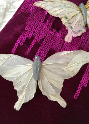 Бабочка натуральное перо 12х6,54 фото