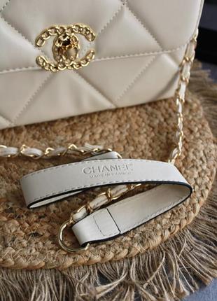 Сумка в стиле chanel classic white-gold8 фото