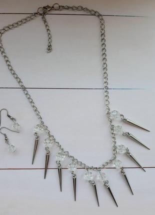 Ожерелье колье цепочка с серьгами набор набор набор бижутерии