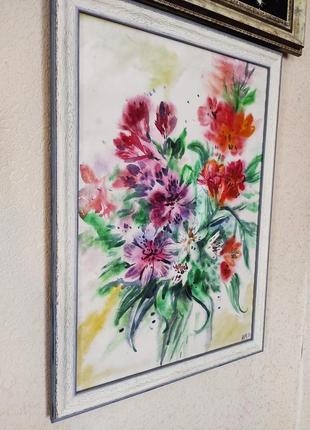 Картина цветы акварель. картина для интерьера