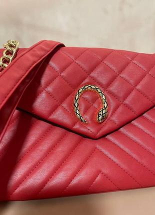Женская сумка с регулируемой ручкой искусственная кожа цвет красный5 фото