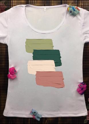 Женские футболки с принтом - краски1 фото
