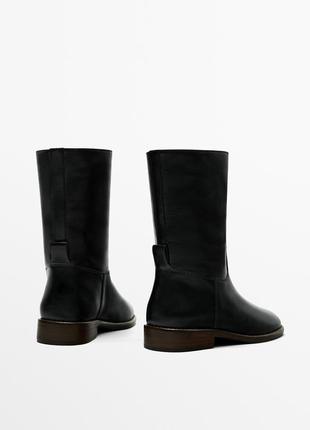 Шкіряні черевики ботильйони massimo dutti 1122/3503 фото