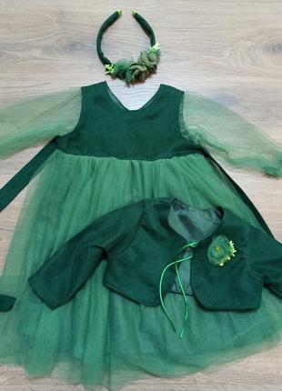 Зеленое платье на девочку 1-2 года2 фото