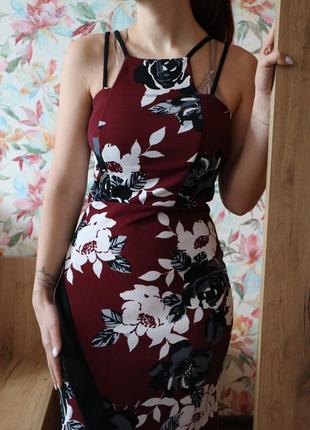 Платье платье с цветочным принтом5 фото
