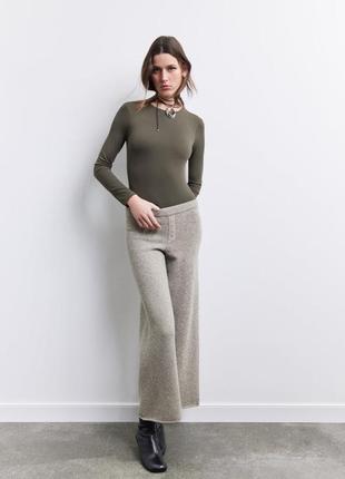 Широкие брюки серые шерстяные zara new