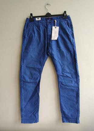 Мужские брюки плотные theon slim taper fit scotch&soda amsterdam blauw