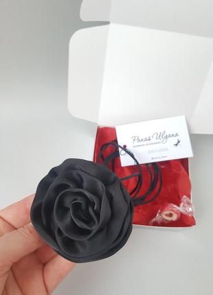 Чокер роза черная из искусственного шелка армани- 6,5 см
