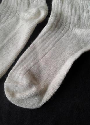 Носки вязаные белые тонкие шерстяные  36-37 р-р унисекс5 фото