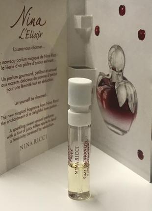 Пробник парфюмированной воды nina ricci l`elixir (1 мл.)