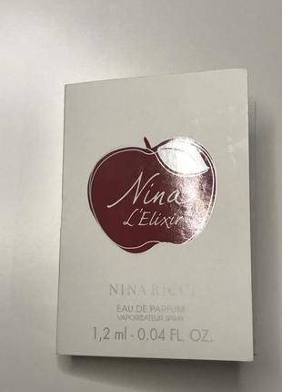 Пробник парфюмированной воды nina ricci l`elixir (1 мл.)2 фото