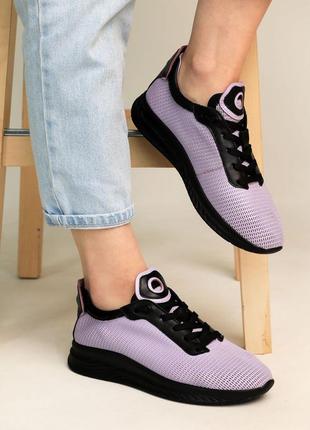 Кроссовки женские кожаные фиолетовые2 фото