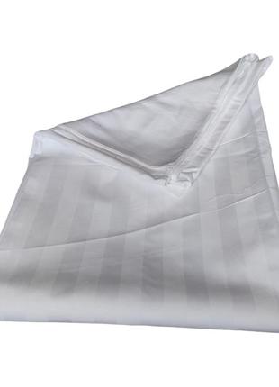 Простирадло сатин страйп 180×215 двоспальна біла
