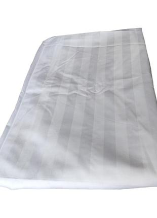 Простирадло сатин страйп 180×215 двоспальна біла