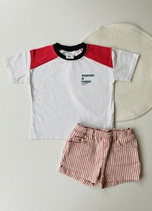 Стильний літній набір, футболка та оригінальні шорти на 18-24 місяці