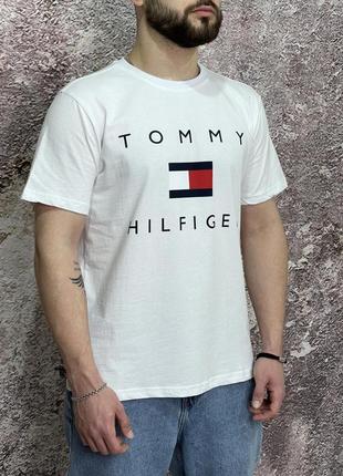 Футболка tommy hilfiger біла (вел. лого)