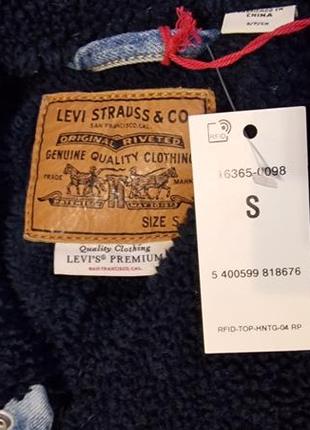 Брендова фірмова джинсова зимова куртка на шерпі levi's premium justin timberlake,оригінал,нова з бірками,розмір s.4 фото