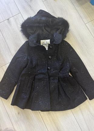 Детское черное пальто