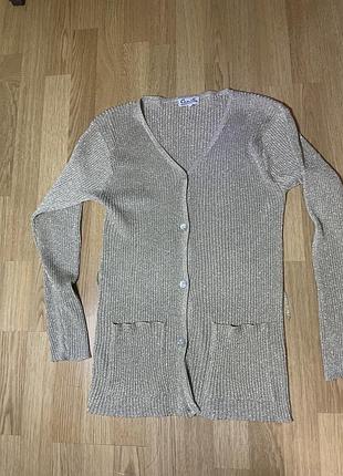 Винтажный кардиган из люрекса