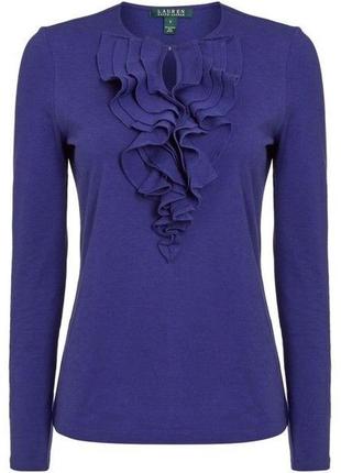 Лонгслив из жабо премиального бренда ralph lauren