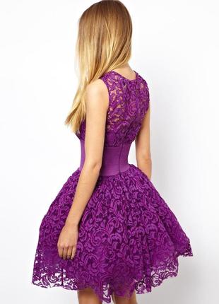 Фіолетова мереживна пишна сукня asos4 фото