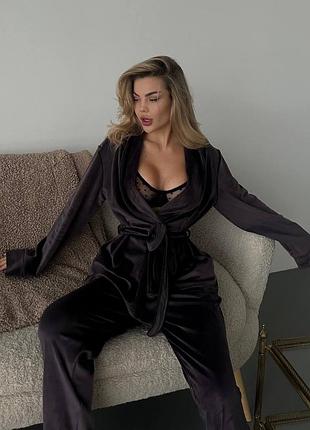 Пижама шаль велюр