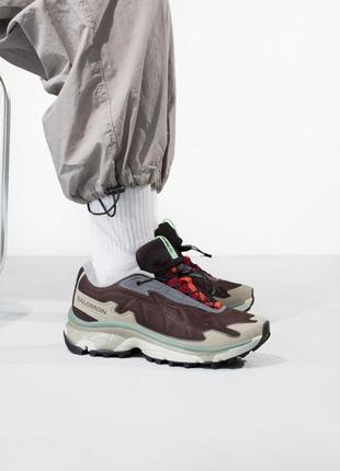 Чоловічі кросівки salomon xt slate brown /beige/green