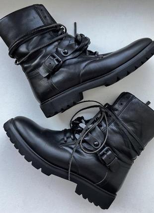 Сапоги preppy женские кожаные ботинки