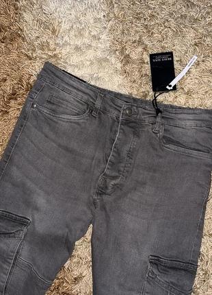 Карго джинсы brave soul skinny с карманами, оригинал2 фото