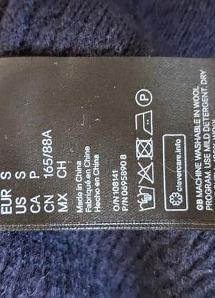 Шерстяной синий пуловер h&amp;m 7