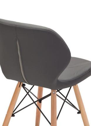 Обеденный стул серый стар мягкий экокожа2 фото