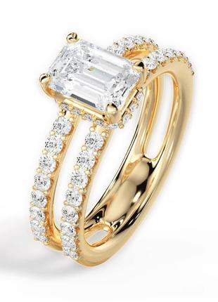 Женское золотое кольцо с бриллиантами 1,57 карат радиант. золото 585/750. новое2 фото