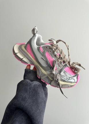 Кроссовки в стиле balenciaga 3xl pink silver premium1 фото