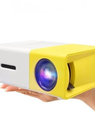 Мультимедийный портативный проектор ukc yg-300 с динамиком white/yellow4 фото