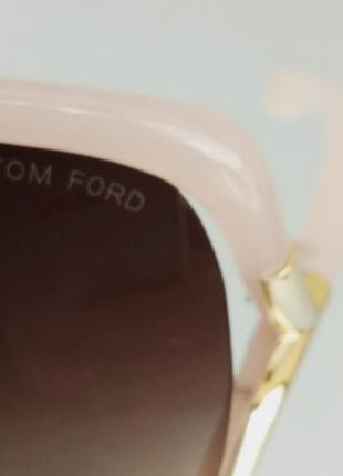 Tom ford очки женские солнцезащитные большие розово коричневые с градиентом9 фото