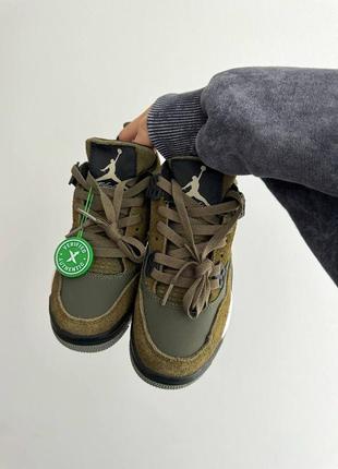 Кроссовки nike air jordan 4 retro “craft olive” premium8 фото