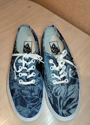 Кеди vans - authentic (indigo tropical) blue/true white4 фото