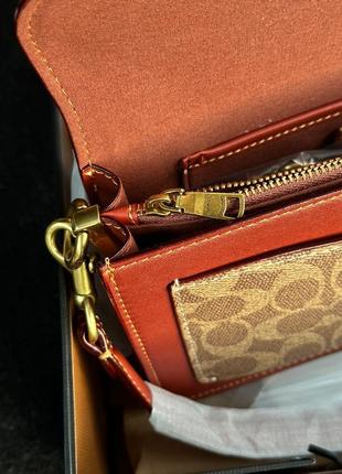 Сумочка женская coach tabby red/beige shoulder bag in signature canvas (арт: 99012)5 фото