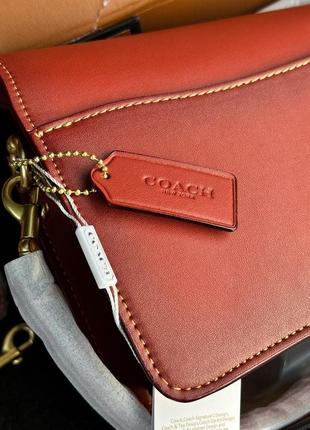 Сумочка женская coach tabby red/beige shoulder bag in signature canvas (арт: 99012)3 фото