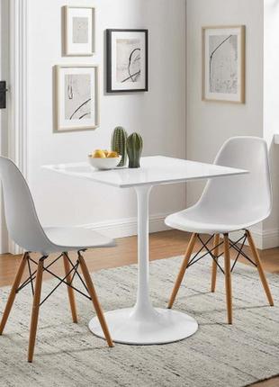 Кухонний стіл тюльпан квадратний 60*60 см2 фото