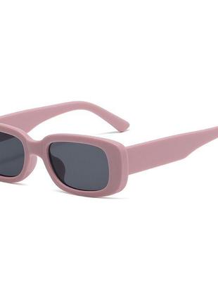 Узкие прямоугольные, матовые солнцезащитные очки pure color pink party summertime1 фото