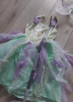 Сукня костюм феї, квітки, платье феи с крыльями2 фото