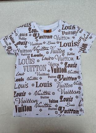 Футболка louis vuitton 3-4 роки 104см дитяча котонова біла з лого