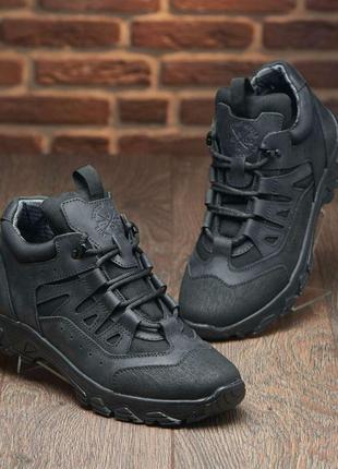 Тактичні шкіряні зимові кросівки чопні, взуття військове7 фото