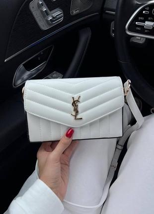 Сумочка yves saint laurent kate box white/gold